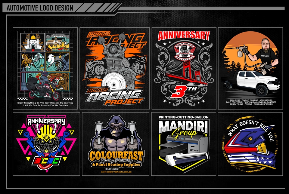 Desain Kaos & Motif - DESAIN LOGO ILUSTRASI OTOMOTIF DAN RACING - 6