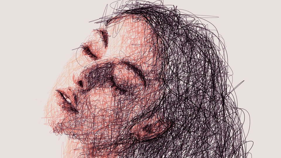cb583726-4de7-4470-af5a-00352cf83e8e - Scribble art portrait, ilustrasi wajah, line drawing illustration