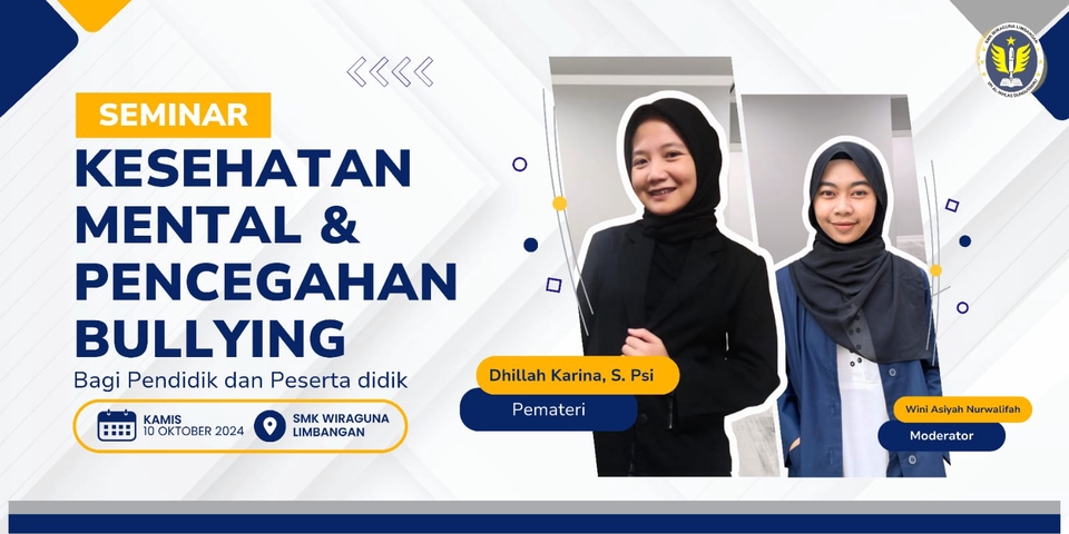 Jasa desain banner online untuk seminar kesehatan mental dan pencegahan bullying, buat banner promosi instagram, desain banner keren untuk media sosial.