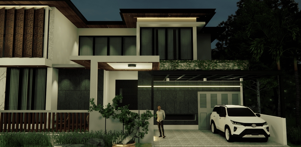 3D & Perspektif - DESAIN ARSITEKTUR, Denah + Tampak + Rendering Eksterior/interior - 7