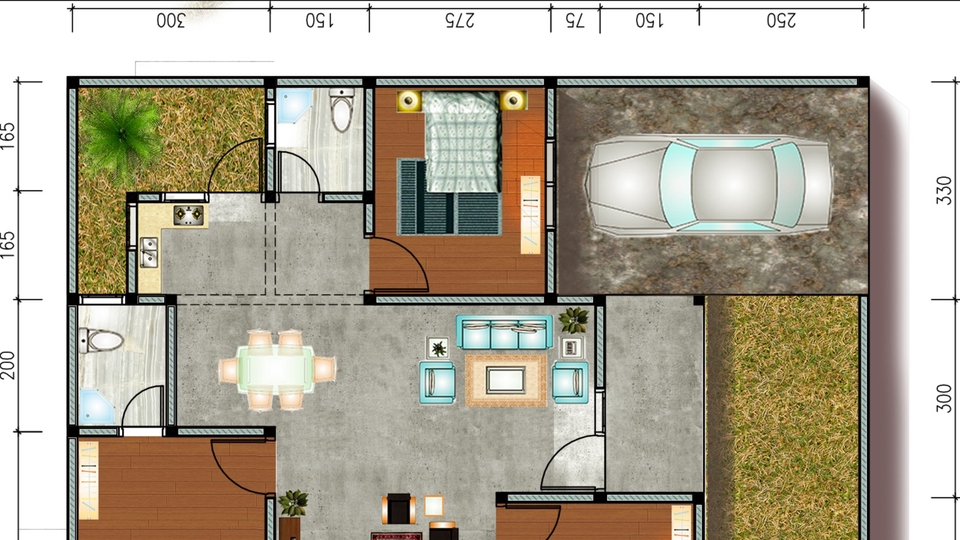 CAD Drawing - Gambar Denah Autocad 2D  - 1