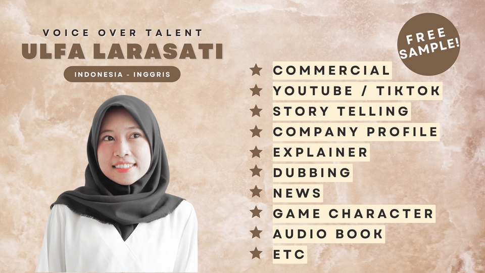 Sulih suara (dubbing, looping) - Voice Over dan Dubbing Wanita | CEPAT, PROFESIONAL & ADA FREE SAMPLE! - 3