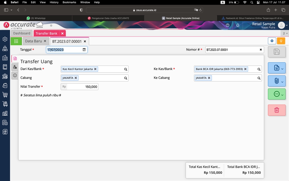 Akuntansi dan Keuangan - INPUT TRANSAKSI ACCURATE ONLINE - 5