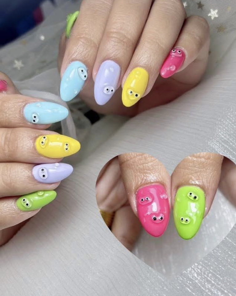 บริการทำเล็บที่บ้าน แบบน่ารัก สีพาสเทล ลายหมู ช่างทำเล็บฟรีแลนซ์ รับทำเล็บถึงบ้าน