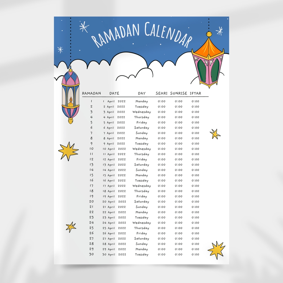 Digital Printing - Desain Imsakiyah/Jadwal Sahur dan Buka Puasa Ramadhan 1444 H untuk Perusahaan, Sekolah, Lembaga Lain - 20