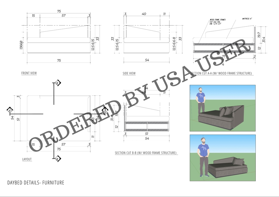 CAD Drawing - Gambar Kerja Furniture - 3