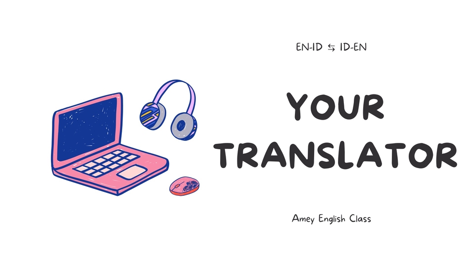 Laptop dengan headset, alat bantu untuk penerjemah bahasa online dan freelance