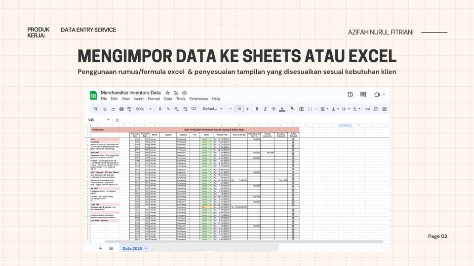 Jasa input data excel untuk merangkum data dan mengimpor ke sheets atau excel.