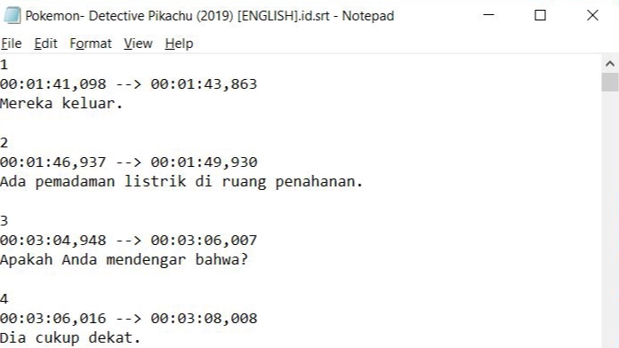 Subtitle - Subtitle Terjemahan Inggris - Indonesia - 3