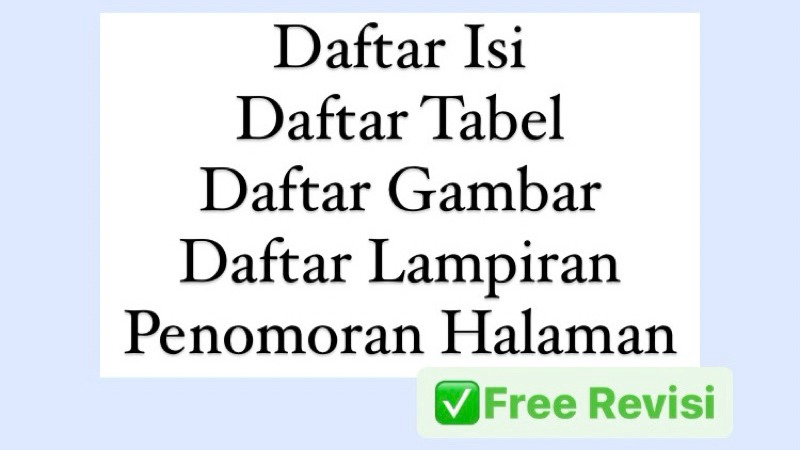Jasa Pengetikan Online Cepat dan Akurat - Jasa Pengetikan Daftar Isi/Daftar Tabel/Daftar Gambar/Daftar Lampiran/Nomor Halaman