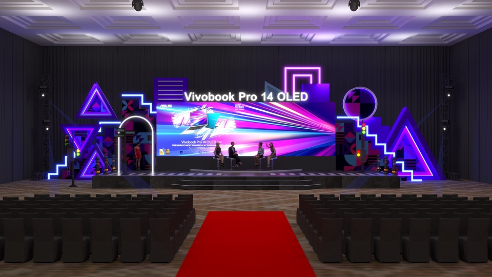 3D & Perspektif - 3D Set Designer. Stage Booth Exterior & Interior - 3