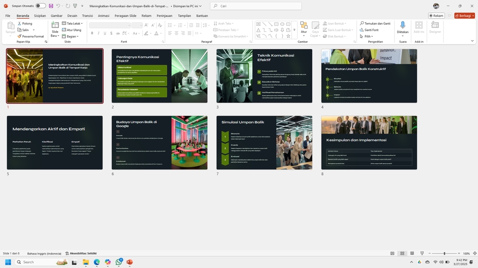 Jasa pembuatan presentasi PowerPoint untuk bisnis dan skripsi.