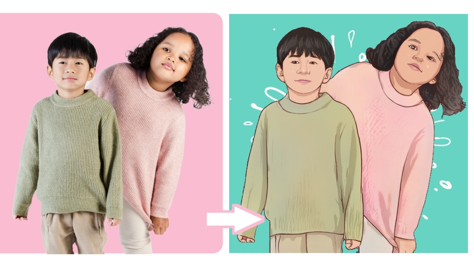 Gambar Potret - DESAIN FOTO JADI KARTUN PORTRAIT UNTUK PERSONAL ATAU BISNIS WITH APP ( BISA DI CETAK) - 7