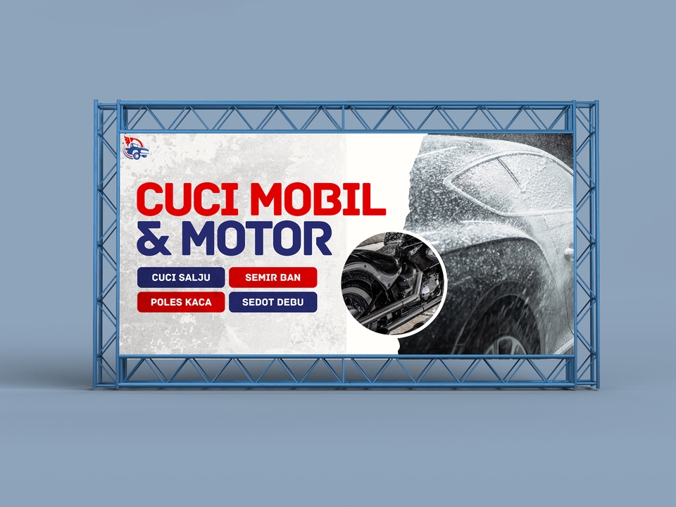 Jasa cuci mobil dan motor, cuci salju, semir ban, poles kaca, sedot debu.