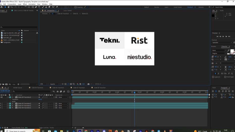 Jasa pembuatan animasi 3d dengan karakter Tekni. dan Rist.