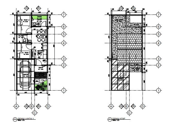 Jasa drafter autocad freelance untuk desain denah lantai dan atap rumah