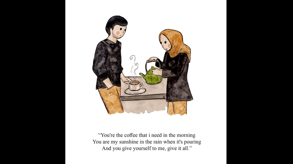 Ilustrasi Desain Karakter Watercolor Handmade