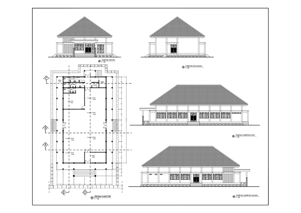 CAD Drawing - Gambar Kerja CAD (Bangunan Tinggi, Rumah Tinggal, Terminal, Rumah Sakit, Gudang, dsb)  - 2