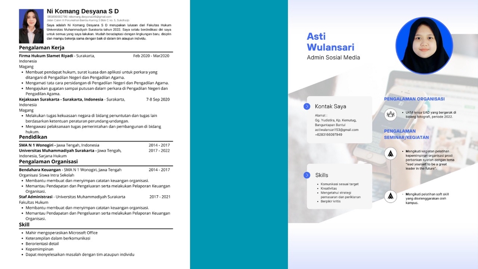 Portfolio & Resume - pembuatan CV (curriculum vitae) atau Resume - 1