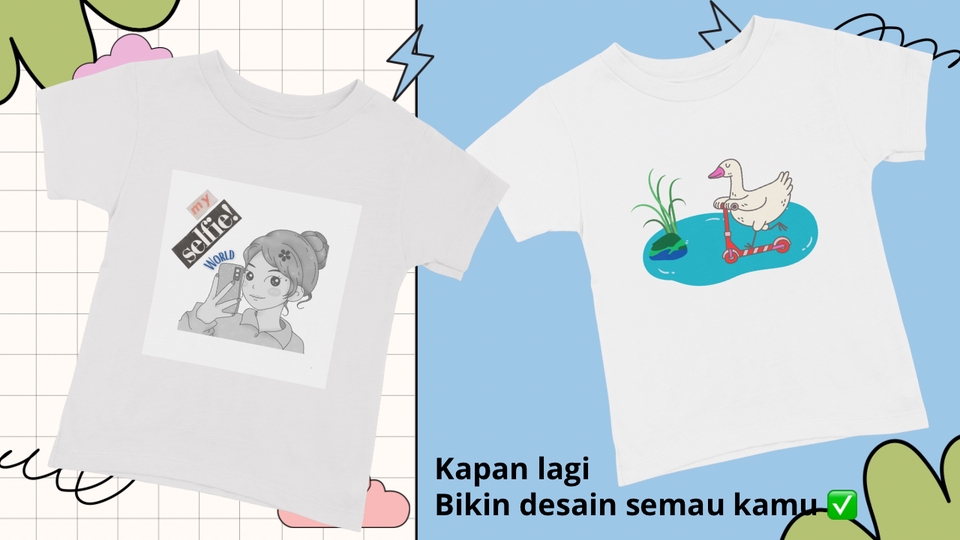 Desain Kaos & Motif - Desain Kaos & Motif Gaya Simpel Unik Lucu - 6