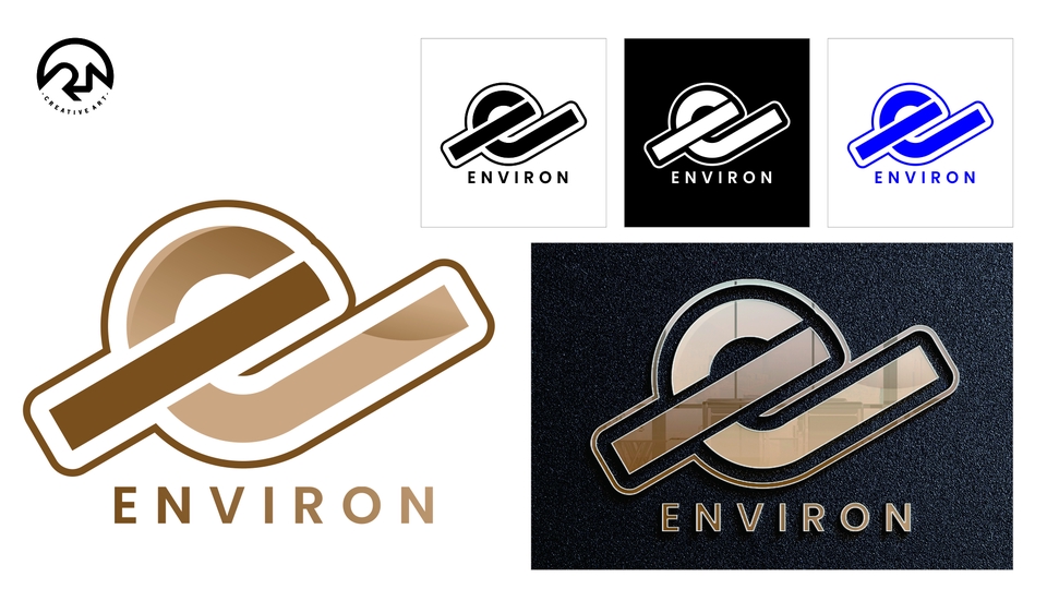 Desain logo Environ: logo modern minimalis untuk perusahaan, jasa desain logo online murah