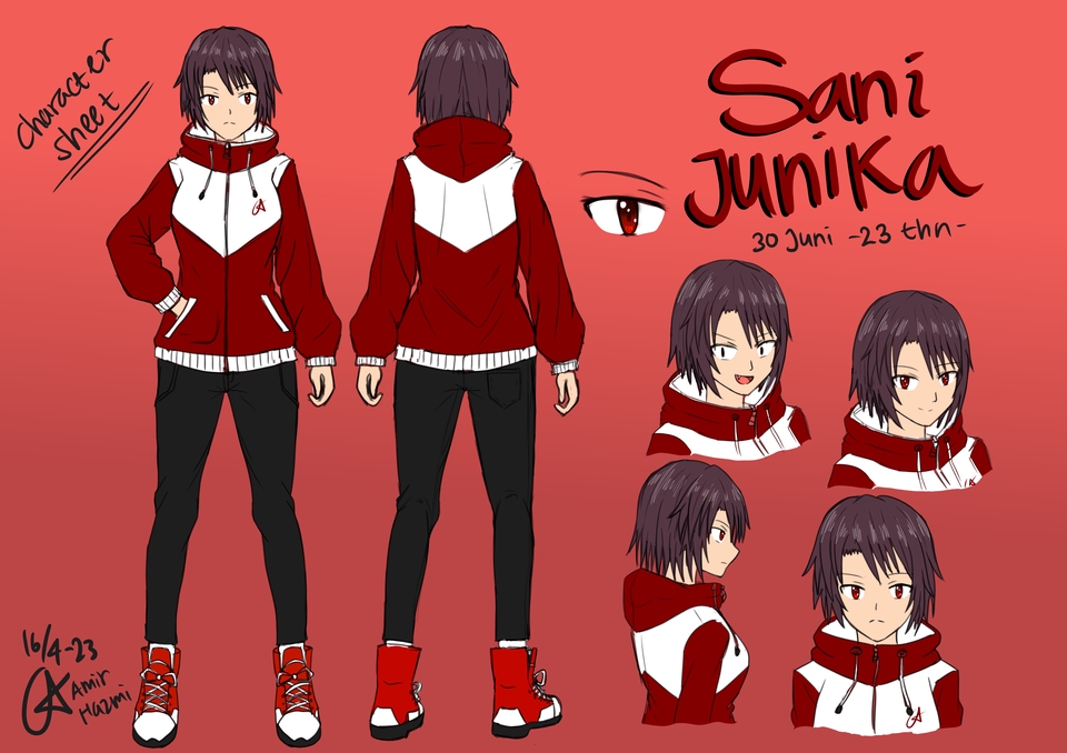 karakter hoodie dengan wajah ekspresi