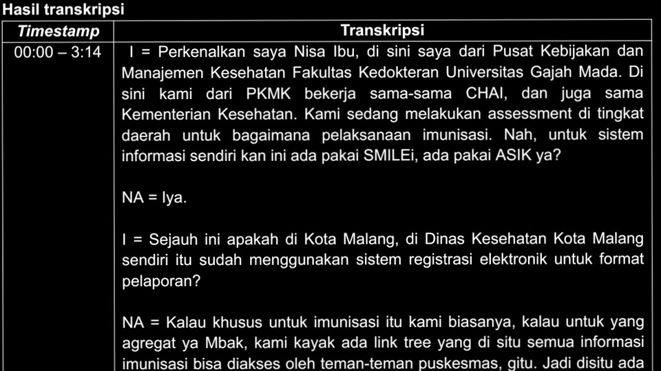 Transcript Interview Indo Transkripsi Verbatim Interview/Wawancara Audio ke Dokumen Cepat Akurat ️
