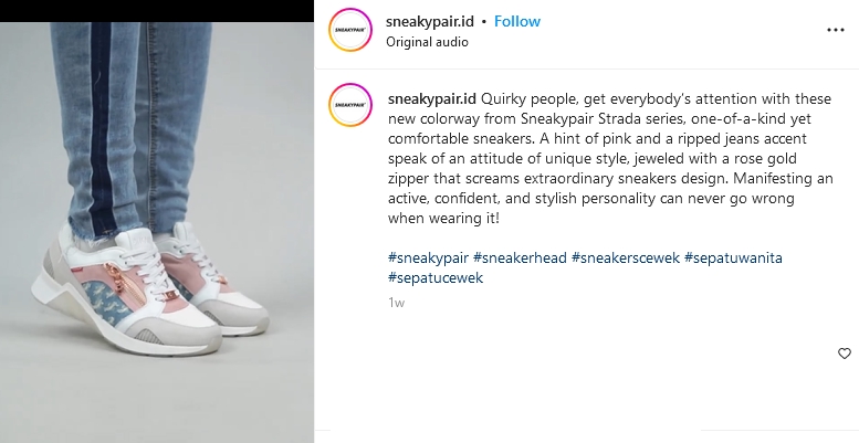 Caption instagram keren dengan desain sepatu kekinian, jasa caption instagram untuk promosi sepatu.