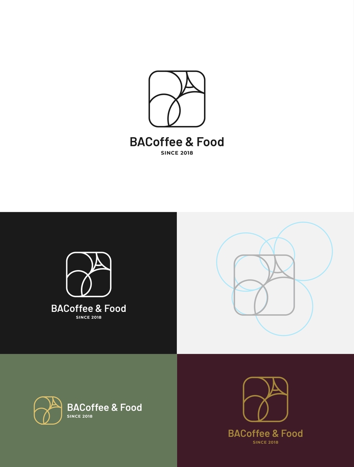 Desain logo perusahaan cafe makanan, contoh logo makanan, logo cafe modern
