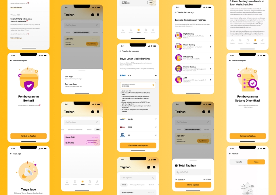 UI Design Mobile App/Website Cepat Per Halaman