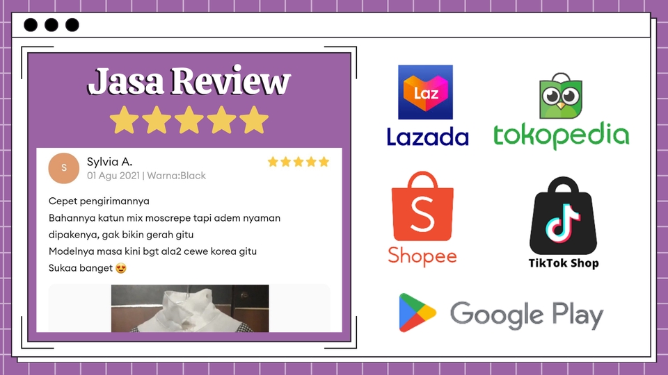 Memberi Review - Review Bintang 5 || Shopee, Lazada, Tokopedia, Play Store dan Olshop lainnya - 5