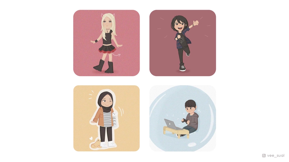 Ilustrasi kartun lucu untuk berbagai keperluan, seperti ilustrasi karakter, ilustrasi hewan, ilustrasi makanan, dan ilustrasi benda. Jasa desain ilustrasi profesional dengan harga terjangkau.