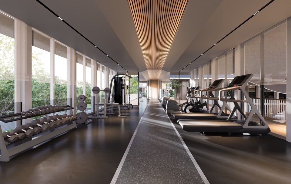 ออกแบบตกแต่งภายในห้องออกกำลังกาย พร้อมอุปกรณ์ออกกำลังกายครบครัน