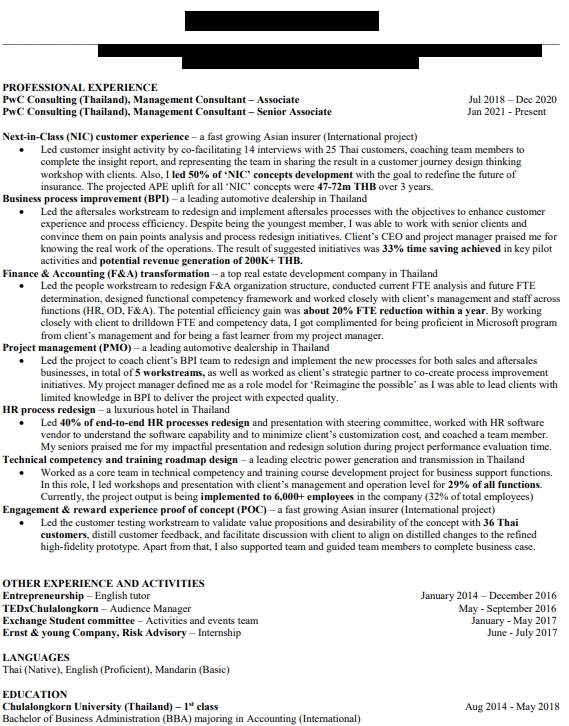 Portfolio & Resume - (ENG) รับทำ Resume 1-2 หน้า สีขาวดำ สไตล์ professional เน้น content - 4