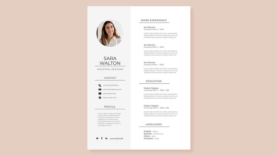 Portfolio & Resume - ออกแบบ เรซูเม่ Resume หรือ CV ตามดีไซน์ที่คุณต้องการ ด้วย MS Word หรือ Photoshop - 3