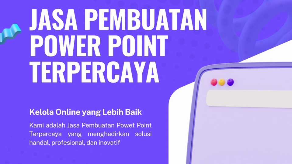 Jasa pembuatan presentasi Power Point, desain slide presentasi profesional dan inovatif untuk kebutuhan presentasi bisnis, akademik, atau pribadi.