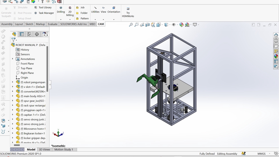 Desain 3D Model Robot Mekanik untuk Proyek Industri