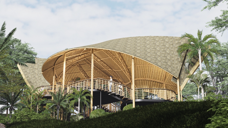 รับออกแบบบ้านพักตากอากาศสไตล์โมเดิร์น ออกแบบตกแต่งภายในด้วยไม้ไผ่ เหมาะสำหรับรีสอร์ทหรู งานออกแบบตกแต่งภายใน