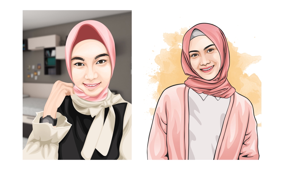 Gambar Potret - DESAIN VECTOR / VEXEL / KARIKATUR 24 JAM JADI - 2