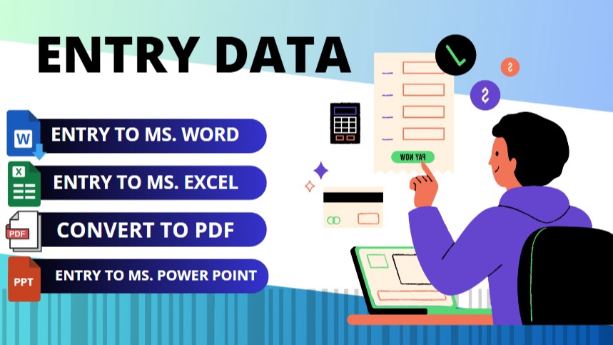 Jasa entry data freelance: Masukkan data ke Ms. Word, Excel, PDF, dan Powerpoint dengan cepat dan akurat.