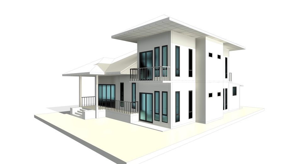 แบบบ้านชั้นเดียว ออกแบบบ้านชั้นเดียว เขียนแบบบ้านชั้นเดียว รับเขียนแบบบ้าน รับเขียนแบบ รับเขียนแบบก่อสร้าง ประมาณราคาก่อสร้าง