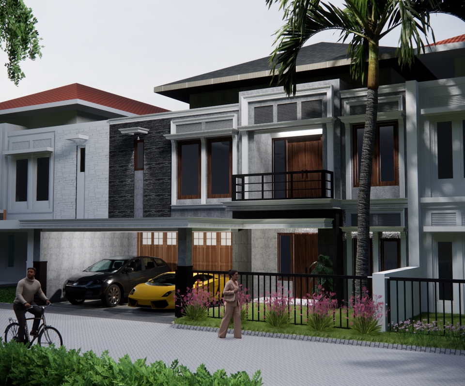 3D & Perspektif - DESAIN ARSITEKTUR, Denah + Tampak + Rendering Eksterior/interior - 21