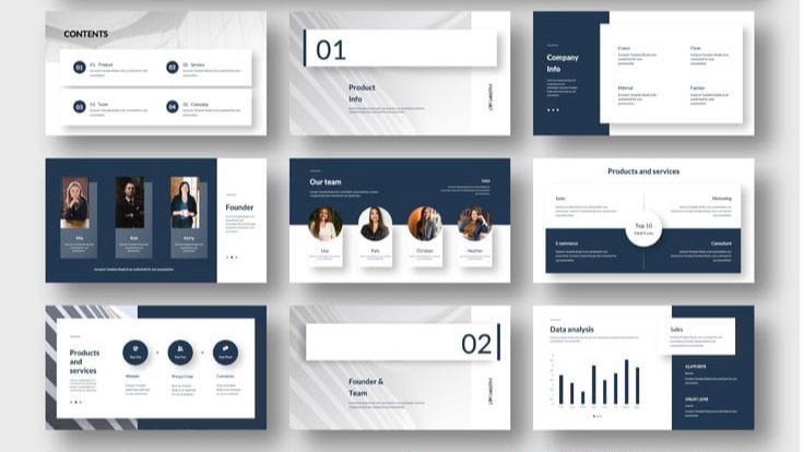 Desain template presentasi profesional untuk bisnis Anda, siap untuk digunakan. Desain PowerPoint, presentasi, dan slide siap pakai.