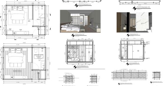 Desain Furniture - GAMBAR KERJA INTERIOR DAN FURNITURE - 3 HARI BERES - 25.000/M2 (NEGO) - 11