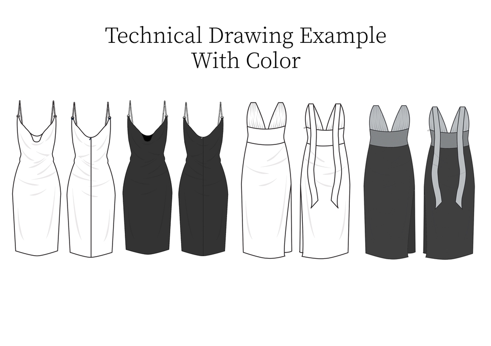 Desain Kaos & Motif - TECHNICAL DRAWING FASHION DESIGN - 2