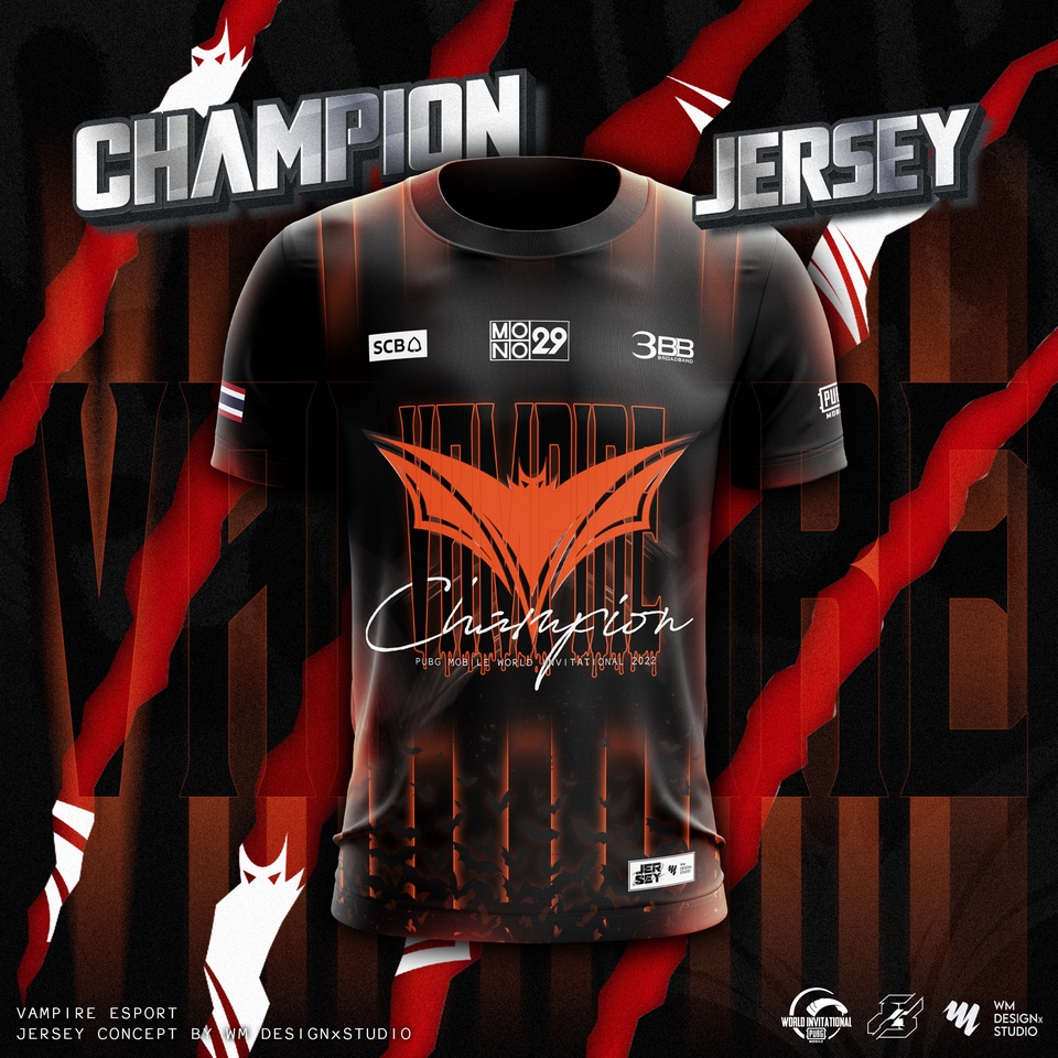 รับสกรีนเสื้อ กีฬา ESPORT ลาย "Champion Jersey"