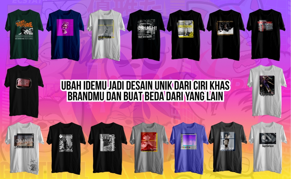 Desain Kaos & Motif - DESAIN KAOS UNIK KEKINIAN, GAYA ILLUSTRATION STREETWEAR DIPERCAYA LEBIH DARI 145 CUSTOMER - 4
