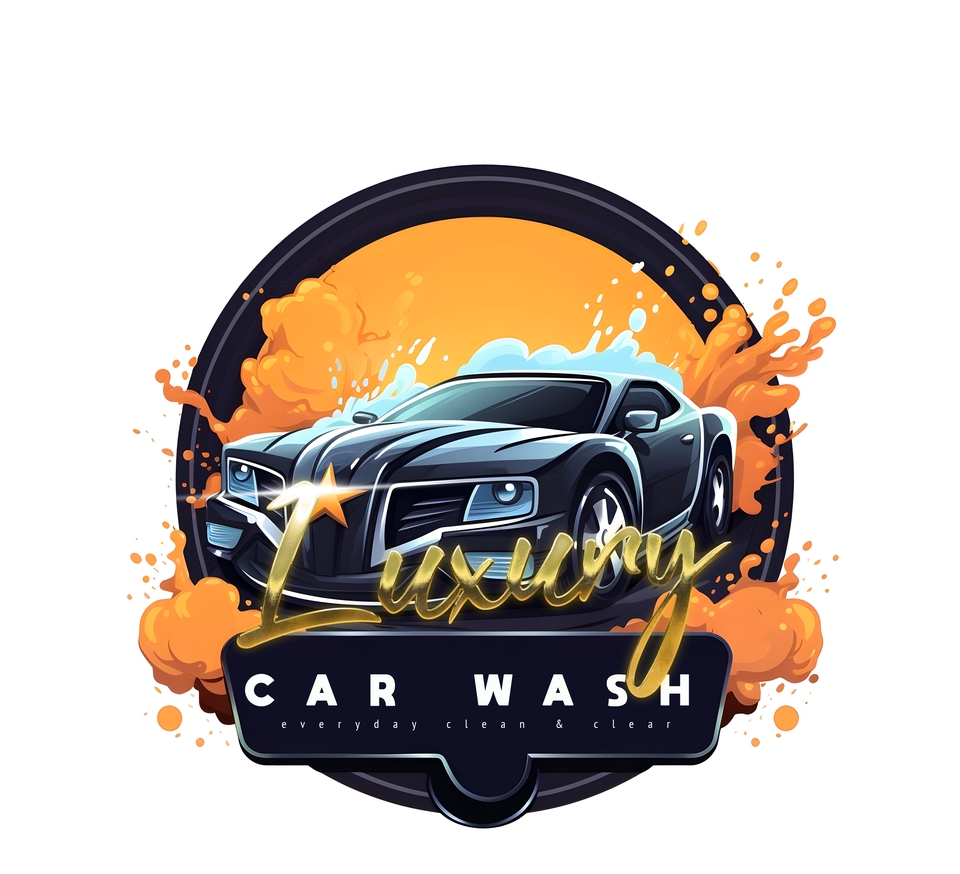 Desain logo keren untuk layanan cuci mobil premium.