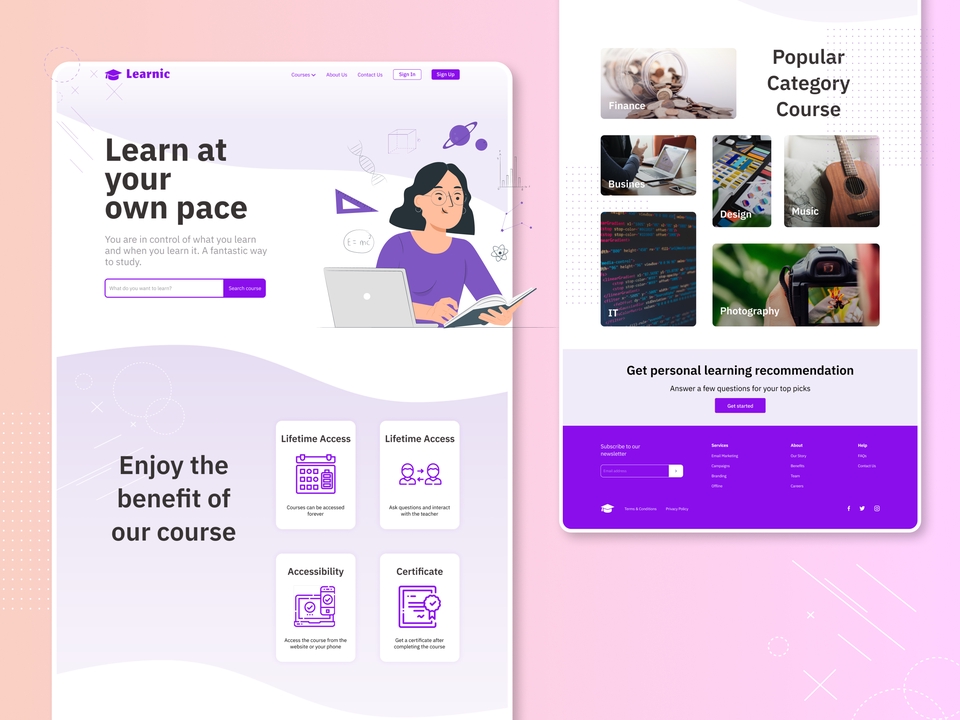 Desain UI UX website dengan tampilan modern dan menarik untuk meningkatkan pengalaman pengguna.