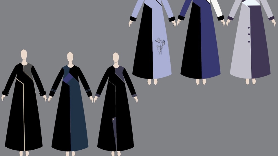 Desain Kaos & Motif - Desain Baju Musilm / Muslimah Fashion Women Abaya Kaftan Gamis - 1